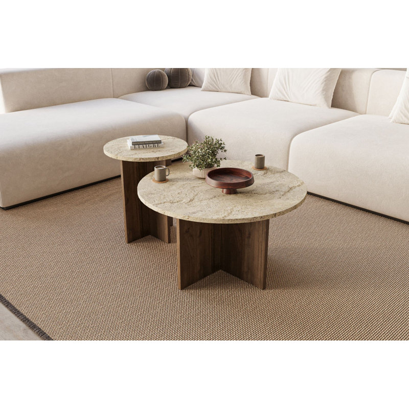 Coffee Table, 70cm H x 70cm W x 40cm D, Travertine / Travertine
Walnut, Travertine, Travertine
Walnut