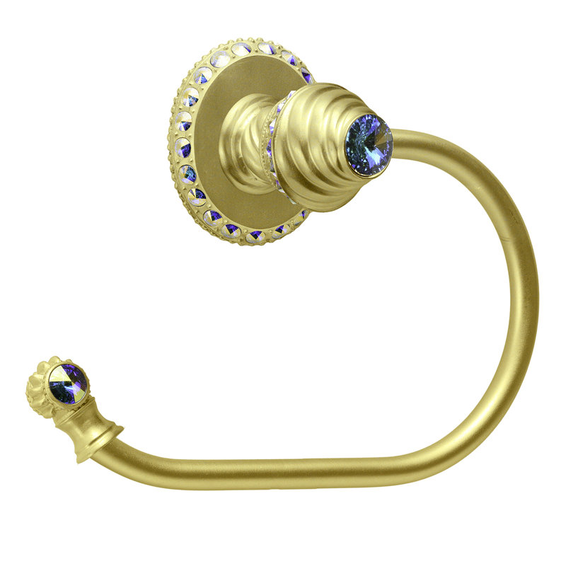Caché ll large swing tissue smooth ring left with 42 rivoli Swarovski Clear Crystals  in Gilded Mercury, Gold/Aurore