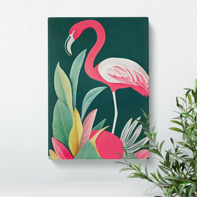 Pretty Flamingo - Wrapped Canvas, 76cm H x 50cm W x 3cm D