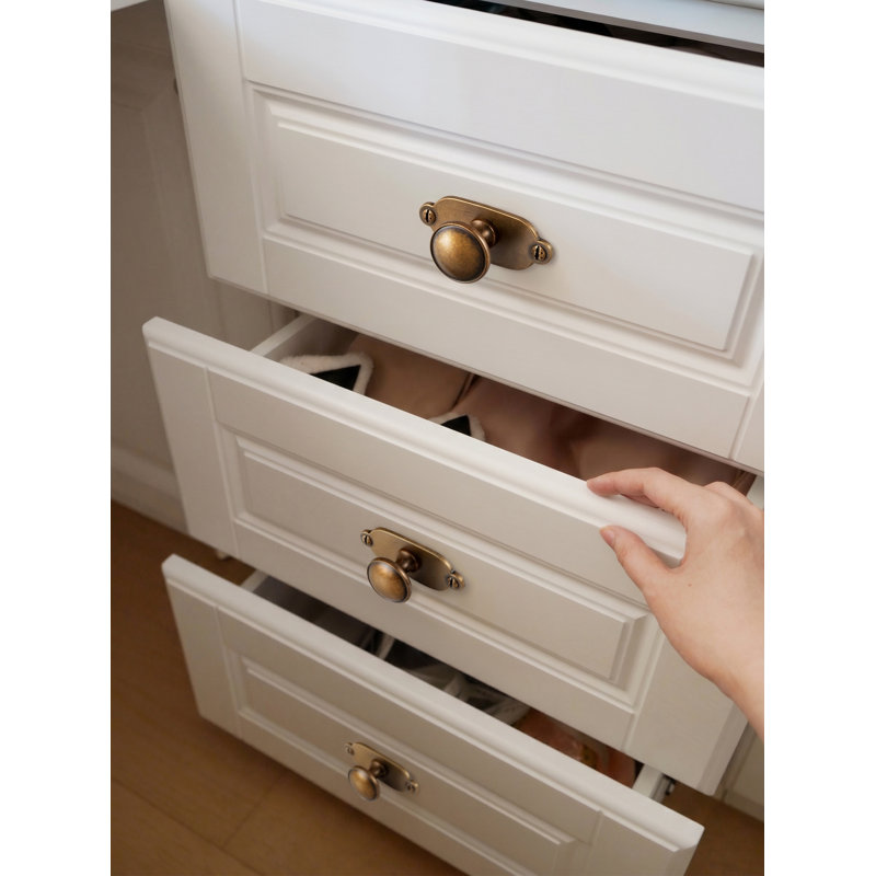 1.3" Diameter Mushroom Knob With Decorative Backplate,Heavy Duty Hardware for Kitchen & Vanity,Refurbishment, Laiton antique