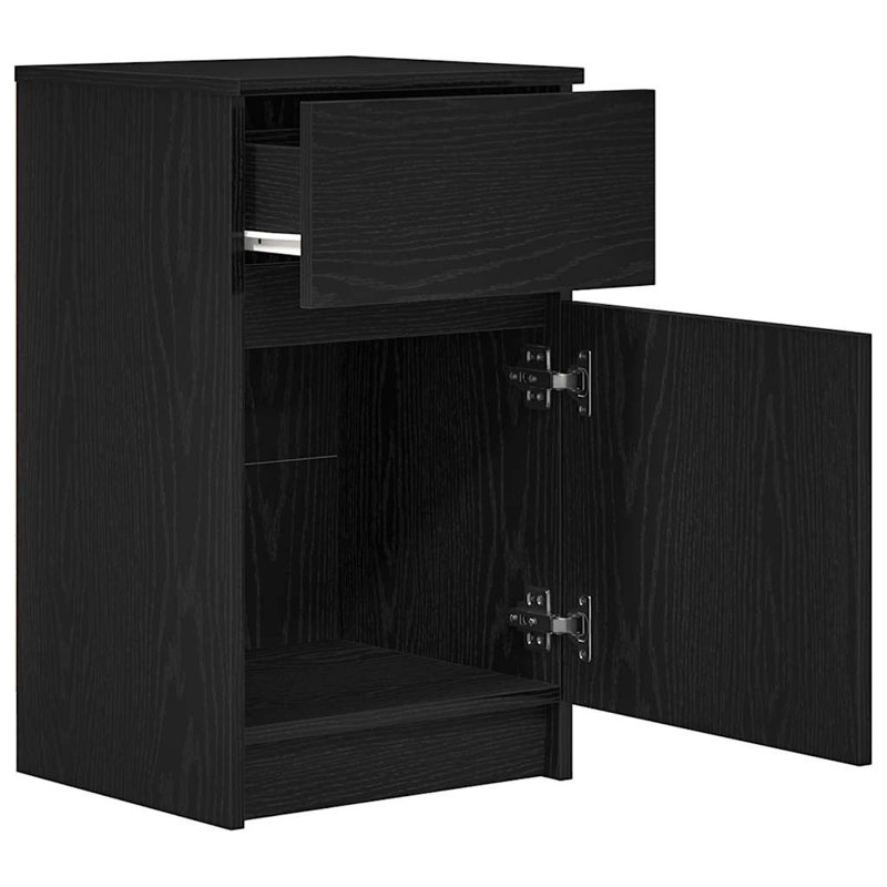 Bedside Cabinet 39X35x65 Cm Engineered Wood, Black