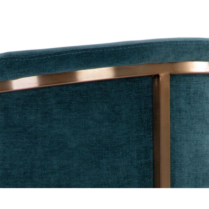 Marris Upholstered Arm Chair, Blue, Gold