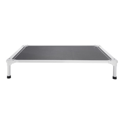 Lit surélevé pour chiens de grande taille, lit surélevé portatif pour chien avec structure en tube d'aluminium et maille respirante PVC-coated polyester, lit de hamac surélevé pour animaux à l'intérieur et à l'extérieur, gris