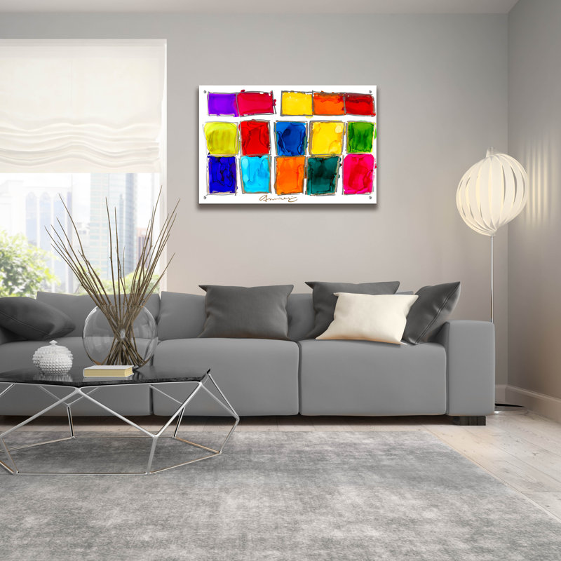 Art mural en verre Ivy Bronx, H 24 po x l 36 po x P 0,2 po