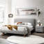 Table de chevet rembourrée Grey Boucle - 2 tiroirs, rangement pratique pour les meubles de chambre à coucher avec tiroirs