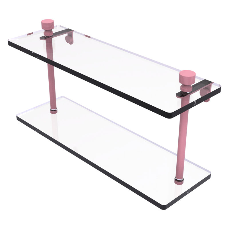 Tablette en verre Foxtrot, H 8 po x l 16 po x P 5 po, Rose