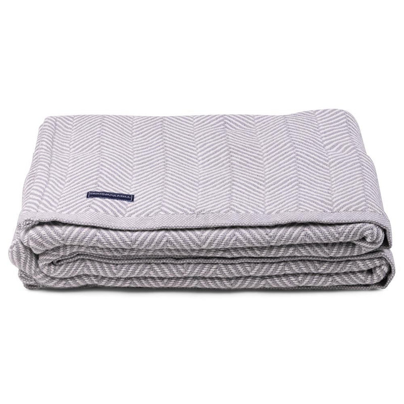 Madison Cotton Blanket, Gray, 72" x 96"