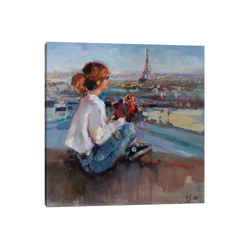 On The Parisian Rooftops by Katharina Valeeva - Wrapped Canvas Painting, 66.04 cm H x 66.04 cm W x 1.91 cm D