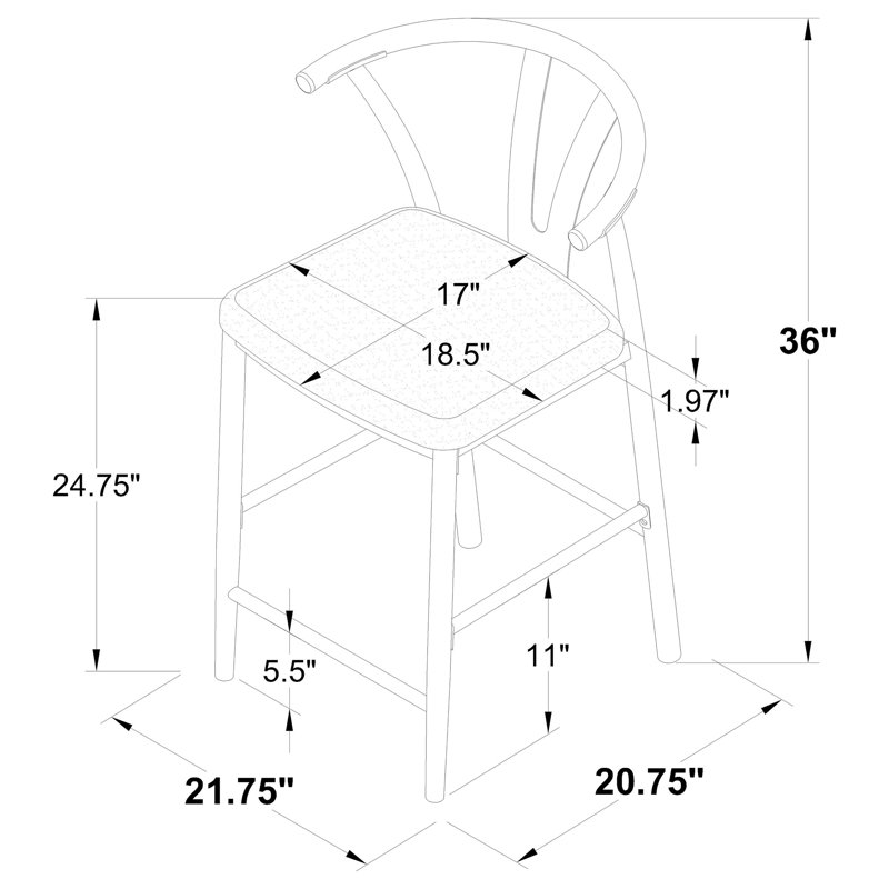 Reutter Counter Height Dining Side Chair, Beige
