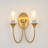 2-Light W-Shaped Conical Frosted Glass Wall Sconce
