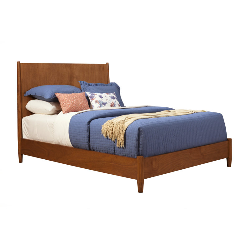  Cadre de lit double en bois massif Brighton Brown - Double, brun, Brun