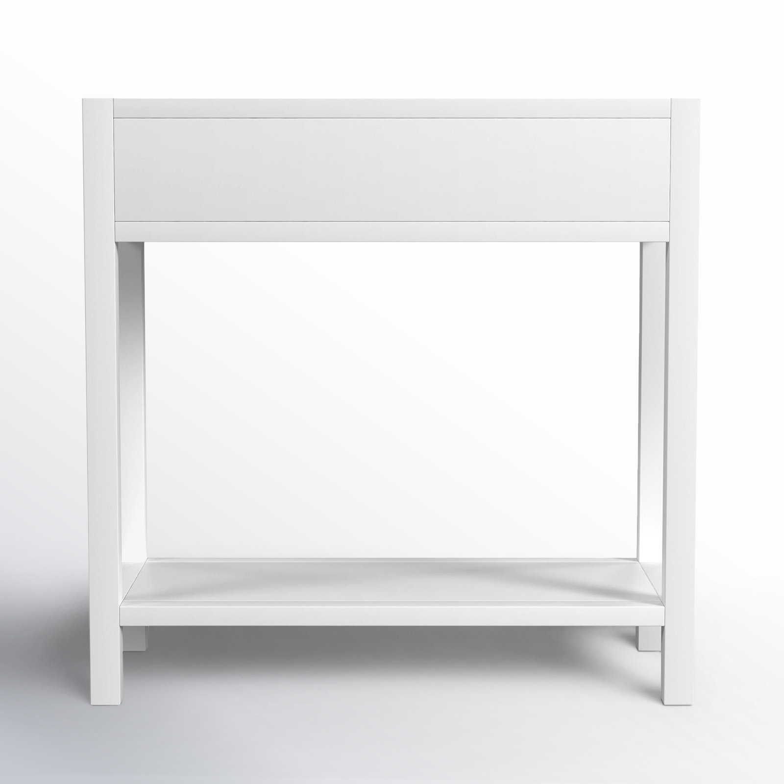 Elin 1-Drawer Pine Nightstand, White