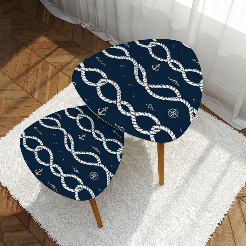 Ensemble de 2 tables basses gigognes Triangle
