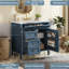 Meuble-lavabo moderne de 36 po avec lavabo en céramique, 3 tiroirs et 1 armoire de rangement, tablette réglable, organisateur de porte d'armoire, glissières de tiroir en métal lisse, poignée texturée exquise à pieds romains