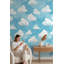 Papier peint moderne bleu ciel avec nuages modernes