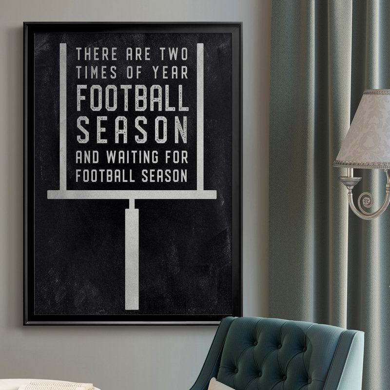 «Football Season», art textuel sur toile, H 26,5 po x l 36,5 po x P 1,5 po, Noir