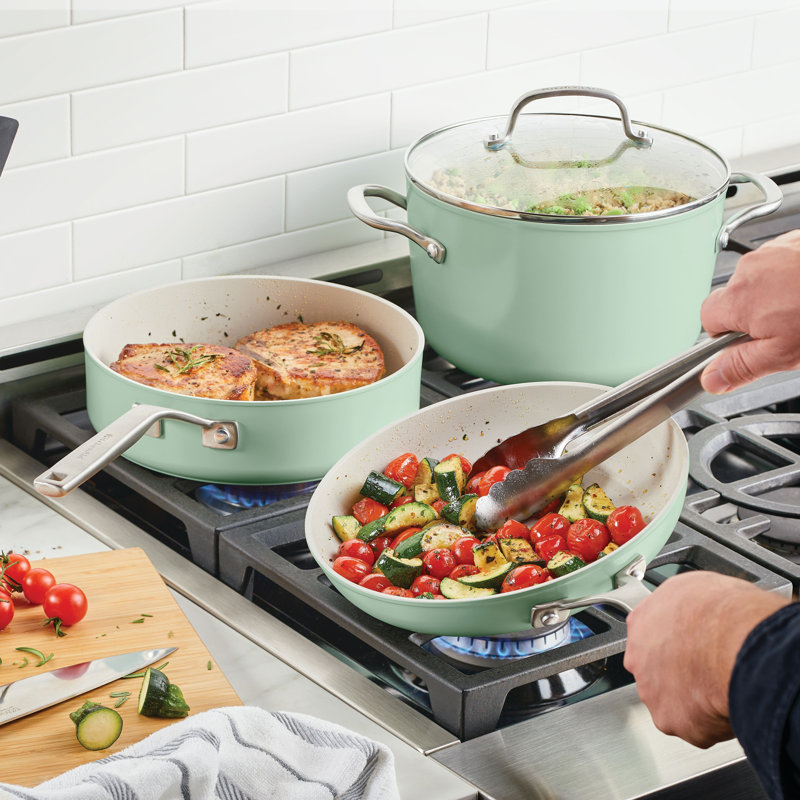 KitchenAid Hard Anodized 10pc Set-pistachio, Green