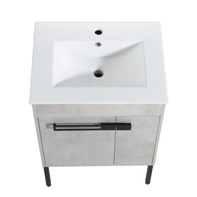 Meuble-lavabo autoportant de 24 po ou flottant, option de conversion