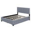 Grand lit plateforme tapissier en velours avec 2 tiroirs et 1 lit gigogne simple, structure de lit en bois-1926224910