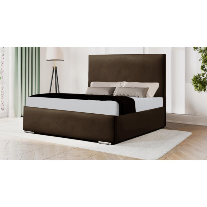 Abdulwahab Upholstered Bed, Brown, Double (4'6)