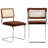 Crumley 18.9'' H Mid-Century Modern Cantilever Dining Chair with Cane Rattan Back and Steel Frame-1191655351