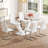 Table And Chair Set, Large Modern Rectangular Glass Table, Can Accommodate 6-8 People, Equipped With A 0.39-Inch Tempered Glass Tabletop And MDF Table Legs.Paired With Comfortable And Soft Chairs.