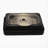 19"x12" White & Black Semi-Recessed Ceramic Bathroom Sink - Countertop Vessel Design