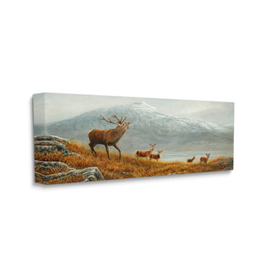«Deer Herd Mountain Landscape», peinture sur toile