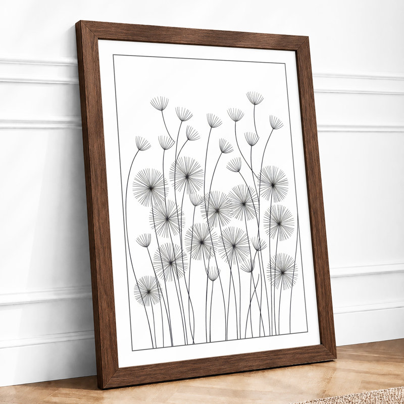 Delicate Dandelion Study Botanical - Print, Walnut, A3 - 42.0 x 29.7 cm