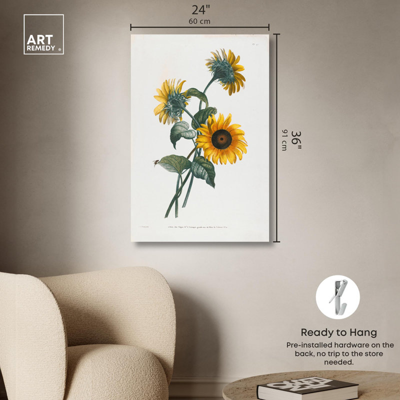 Art Remedy, impressions sur toile, tournesol, H 36 po x l 24 po, Toile tendue