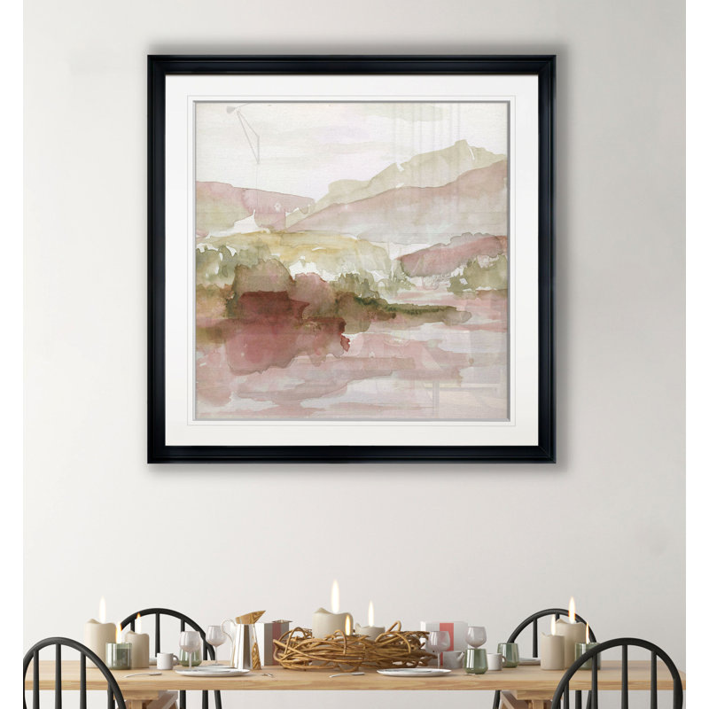 " Windscape ", 17.5" H x 17.5" W x 1.5" D, Black Plastic Framed