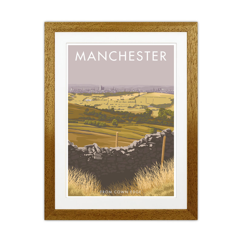 Manchester Cown Edge by Stephen Millership - Print on Canvas, Brown Framed Paper, 34cm H x 25cm W x 3cm D