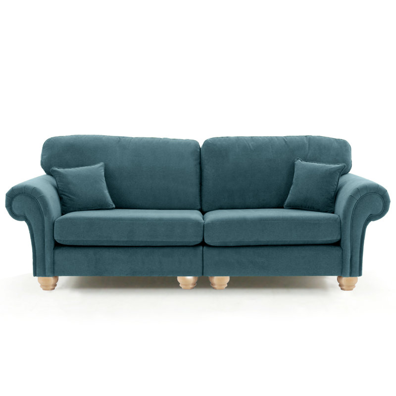 Foreston 4 Seater Velvet Sofa, Petrol