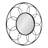Round Metal Wall Mirror with Woven Detailing-1853537526