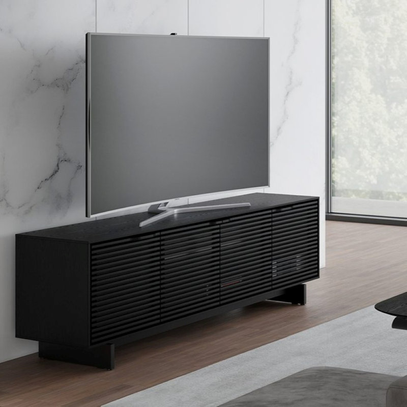 Meuble télé pour téléviseur de 85 po ou moins Align, Frêne ébène, H 25 po x l 81 po x P 18 po
