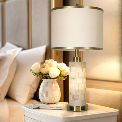 Natural Snowflake Gypsum Table Lamp