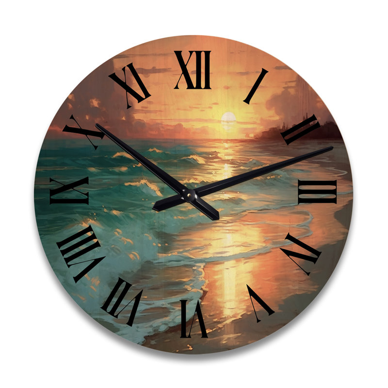 Horloge murale sable et bleu Caraïbes, Grand