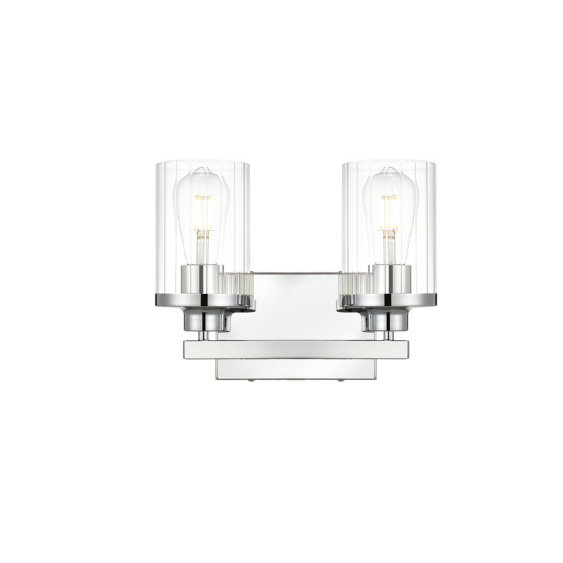 Éclairage pour meuble-lavabo à intensité variable Dariela, Chrome, H 10 po x l 12 po x P 12 po, Deux lumières