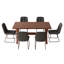 Ensemble de salle à manger de cuisine, table de salle à manger 63 po avec chaises rembourrées 32,8 po (table 6 chaises)-126089426-126089427-126089428