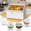 Double Layer Bread Box With Golden Trim,White1-131262218