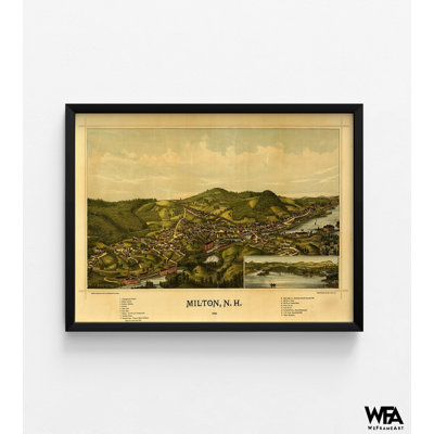 Milton-New Hampshire 1888, New Hampshire History Print, Antique Milton Poster, US History Wall Art, Historic Poster Library Decor