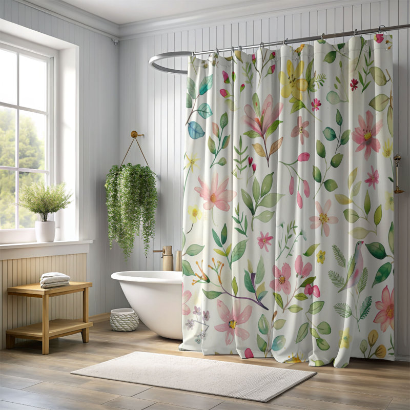 Spring Blend - Rideau de douche Premium, H 74 po x l 71 po