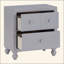 Table de chevet transitionnelle à finition grise 1pc