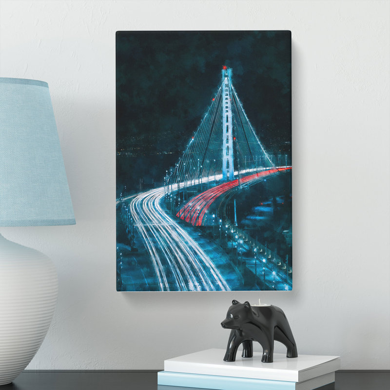 Oakland Bay Bridge In San Francisco - Wrapped Canvas, 50cm H x 35cm W x 3cm D
