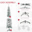 Grand arbre de Noël artificiel enneigé floqué de neige, arbre de Noël mince avec branches réalistes et 395 pointes