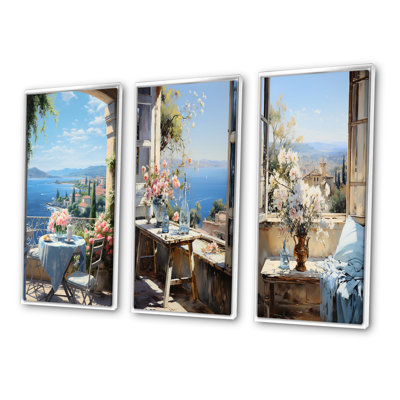 «French Coastal Retreat In Provence», ensemble de 3 pièces sur toile