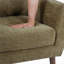 Fauteuil d'appoint rembourré en chenille, méridienne rembourrée vert olive avec coussin, pieds en bois massif pour petit salon et chambre à coucher-1457884517
