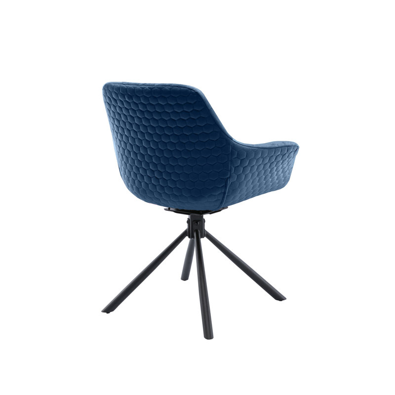 Aiden Upholstered Swivel Armchair, Blue