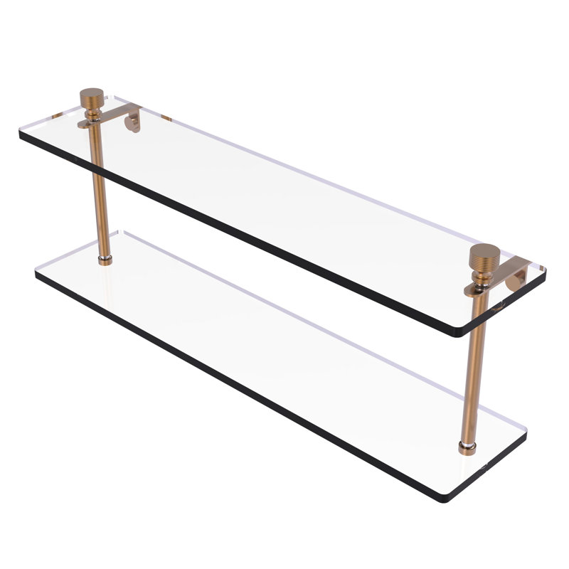 Ballenas 2 Piece Tiered Shelf, 22", Brushed Bronze