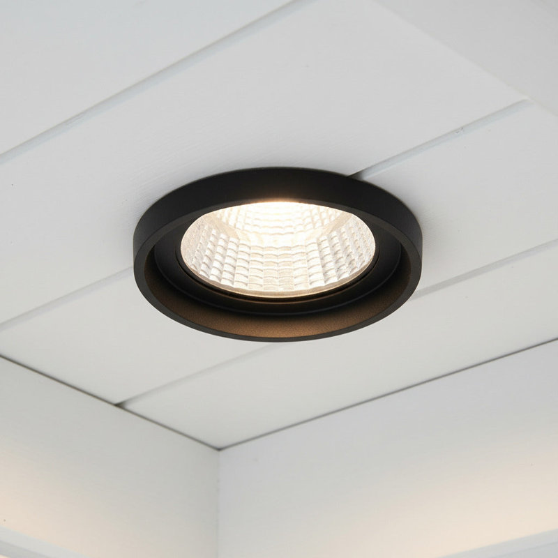 UltraBeam 12 Watt LED Black Recessed Exterior Ceiling Downlight - IP65 Waterproof